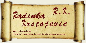 Radinka Krstojević vizit kartica